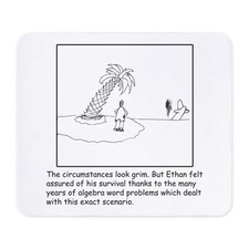 CafePress Deserted Algebra Island B/W Mousepad 858942086