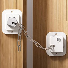 Child Proof Door Lock with Adjustable Strap, 3M Adhesive Safety Locks for Bab...