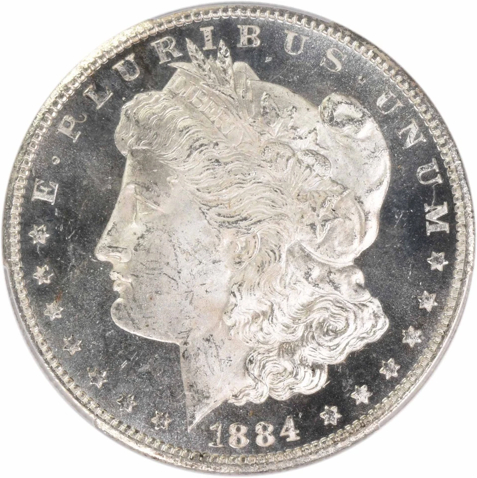 1884-CC Morgan dólar de prata MS64DMPL PCGS - Imagem 3 de 4