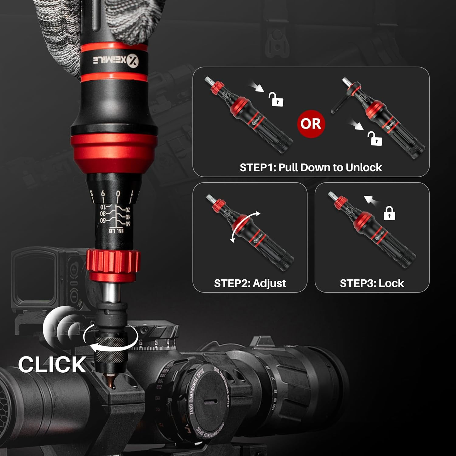Torque Screwdriver 10-60 In.Lb, Inch Pound Torque Screwdriver Set with 1/4" Bit 