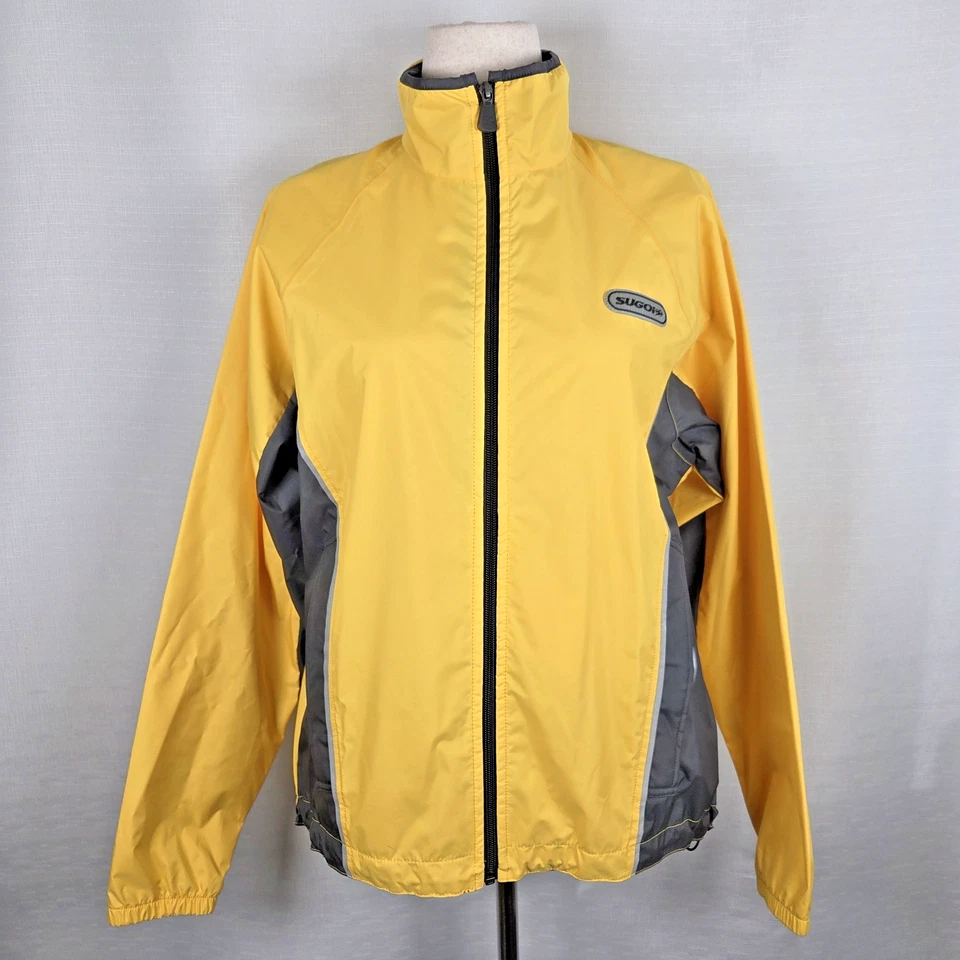Chaqueta cortavientos ligera grande para mujer Sugoi amarillo brillante ciclismo Foto 2 de 4
