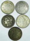 LOT OF 5 MORGAN SILVER DOLLARS! FABULOUS CONSTITUTIONAL SILVER COINS! NR #G2141