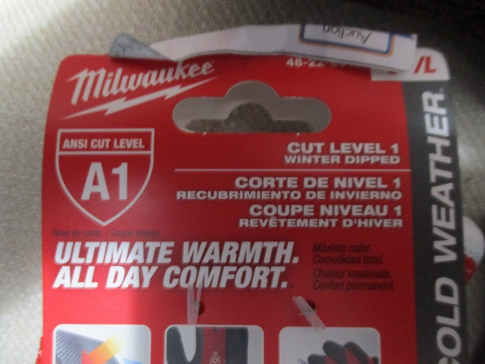 7 pares de guantes grandes Milwaukee 9" grandes A1 y A3 corte nivel 1 y 3 y agarre firme A1 Foto 2 de 4