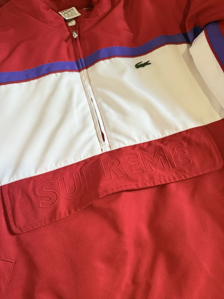 Chaqueta Pullover Supreme Lacoste Hinchada Media Cremallera Talla Grande 100% AUTÉNTICA VNDS Foto 2 de 4