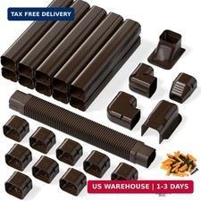 3" W 16 Ft Line Set Cover Kit for Mini Split Air Conditioner Brown Decorative