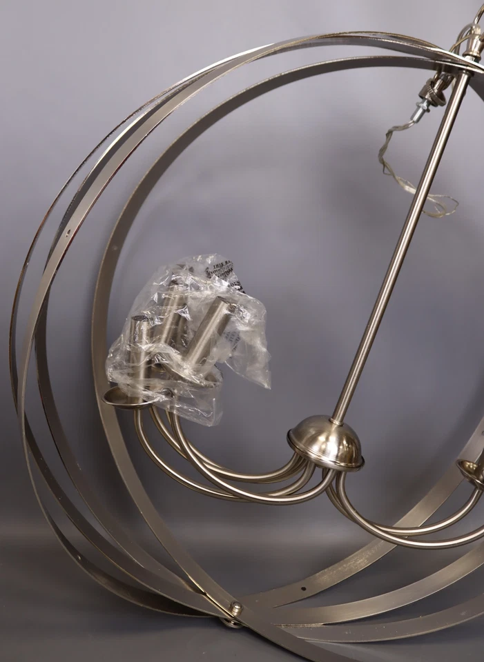 Lámpara de araña interior de seis luces Westinghouse 6328300 Stella Mira níquel cepillado Foto 3 de 4