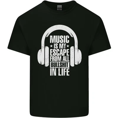 La Musique Est Mon Évasion De B/S Dans La Vie T-Shirt En Coton Léger Pour Hommes - Photo 1/4