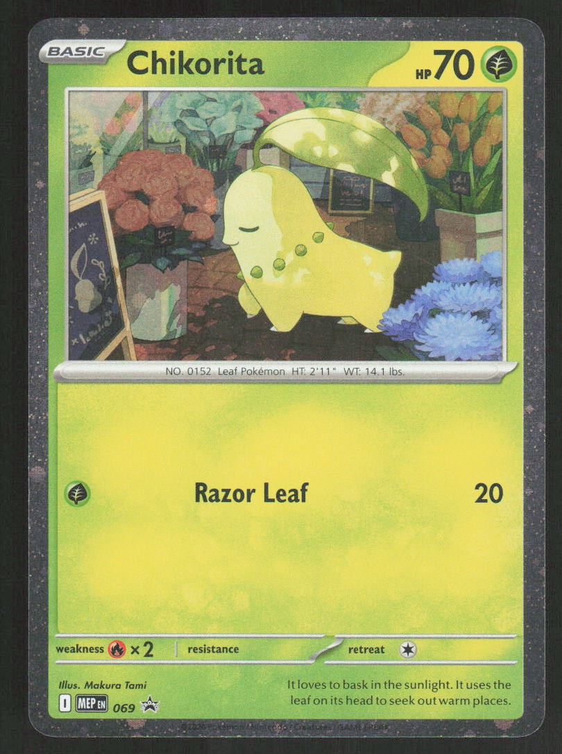 Pokemon Chikorita (Cosmos Holo) Promo 069 ME: Mega Evolution Promo Holofoil NM