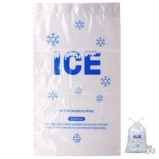 Belinlen 100 PACK 20 lb. Plastic Drawstring Ice Bags 14 x 28 Inch Heavy-Duty ...