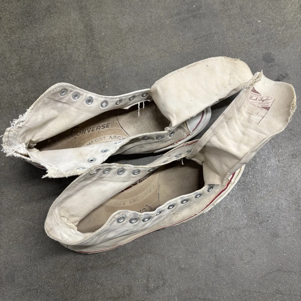 Zapatos de baloncesto Converse Chuck Taylor años 50 60 arco cómodo EE. UU. blancos talla 10 Foto 4 de 4