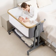 Baby Bassinet Bedside Sleeper, 3-in-1 Bedside Crib, Portable Bassinet with Ma...