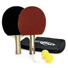 Impact Ping Pong Set 2 Professional Wooden Paddles, 3 Table Tennis Balls ...