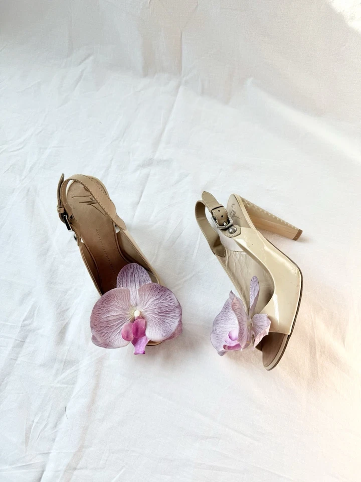 Giuseppe ZANOTTI Tacones Sandalias Zapatos Azul Mariposa Rosa Orquídea Talla 36 6 Y2K Foto 4 de 4