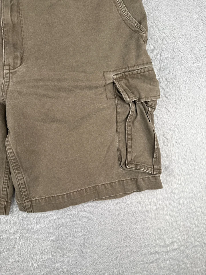 Pantalones Cortos Glory Desteñidos Hombres 40 Marrón Carga 100% Algodón Sarga Senderismo Camping Informal 9" Foto 2 de 4