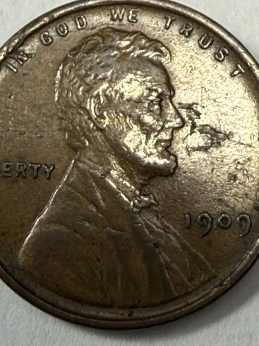 1909 AU LINCOLN CENT-MAJOR DIE CRACK-MINT LAMINATION ERROR  (ADD TO YOUR SET) 🔥