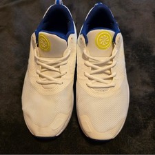 Nike White and Blue Sneakers with Yellow Accents