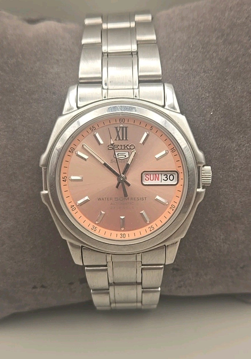 Automatic SEIKO 5 Watch 7S36-0150 Dial Salmon Superior Men - VintageWatches.PK Automatic SEIKO 5 Watch 7S36-0150 Dial Salmon Superior Men - vintagewatches.pk