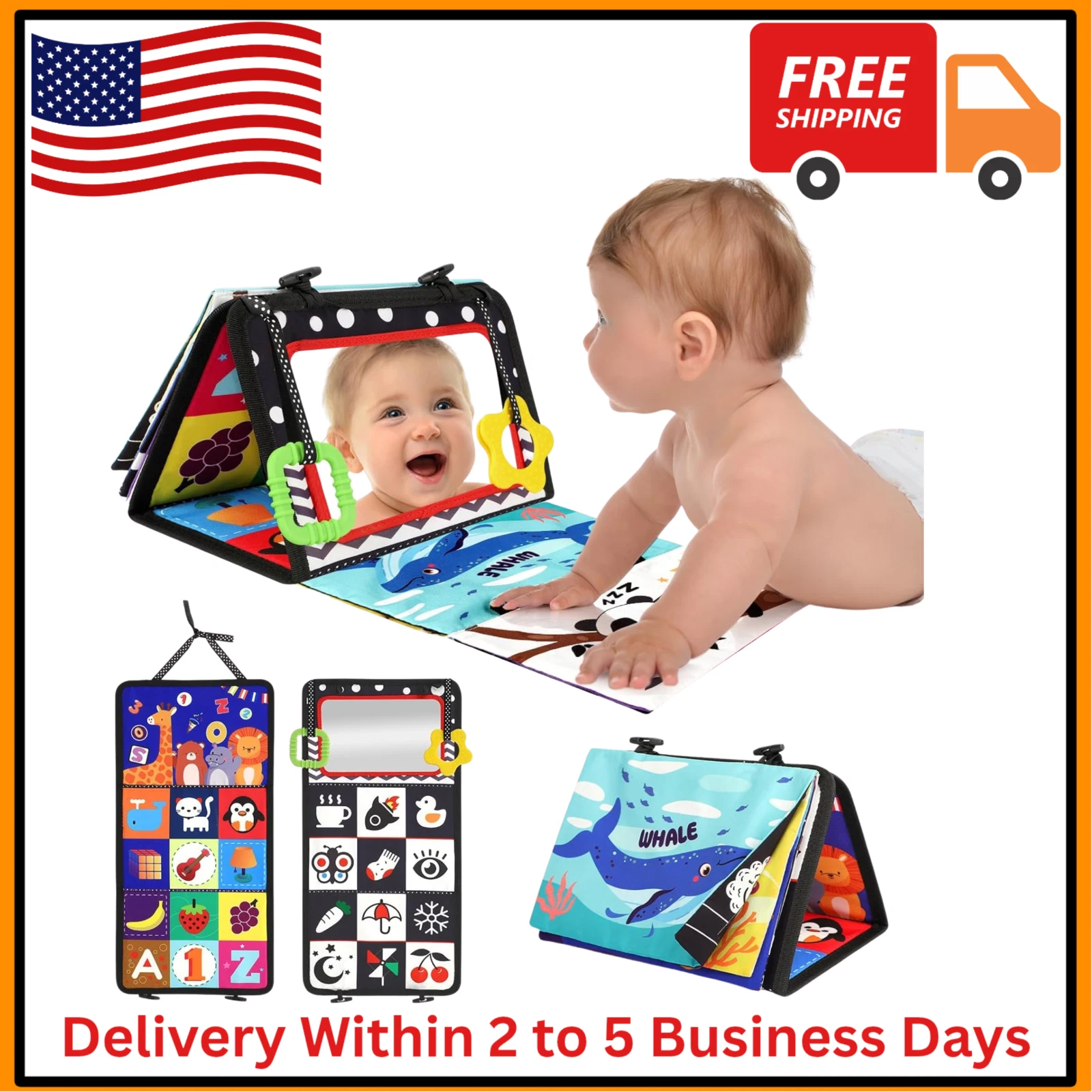 Tummy Time Baby Mirror Toys 0-3-6-12 Months - Montessori Infant Toys Brain De...
Opens in a new wind