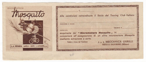 COUPON DISCOUNT MOSQUITO MECHANICAL GARELLI SENTO S. GIOVANNI MILANO 3-382 - Picture 1 of 1