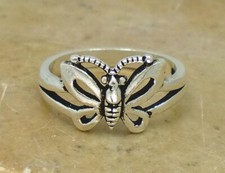 PRETTY .925 STERLING SILVER OPEN BUTTERFLY RING size 6 style r1548
