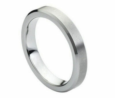 4mm Men's or Ladies Tungsten carbide Beveled Edge wedding band ring