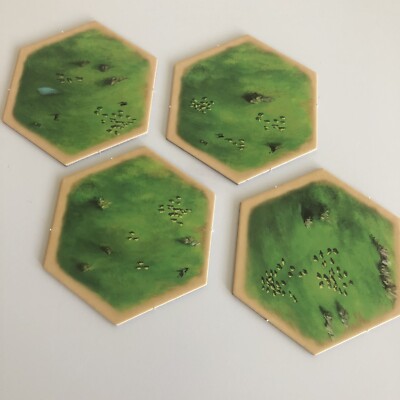 Catan Pasture  Terrain Hex Tiles x 4   Extra Replacement Pieces 3071 2016