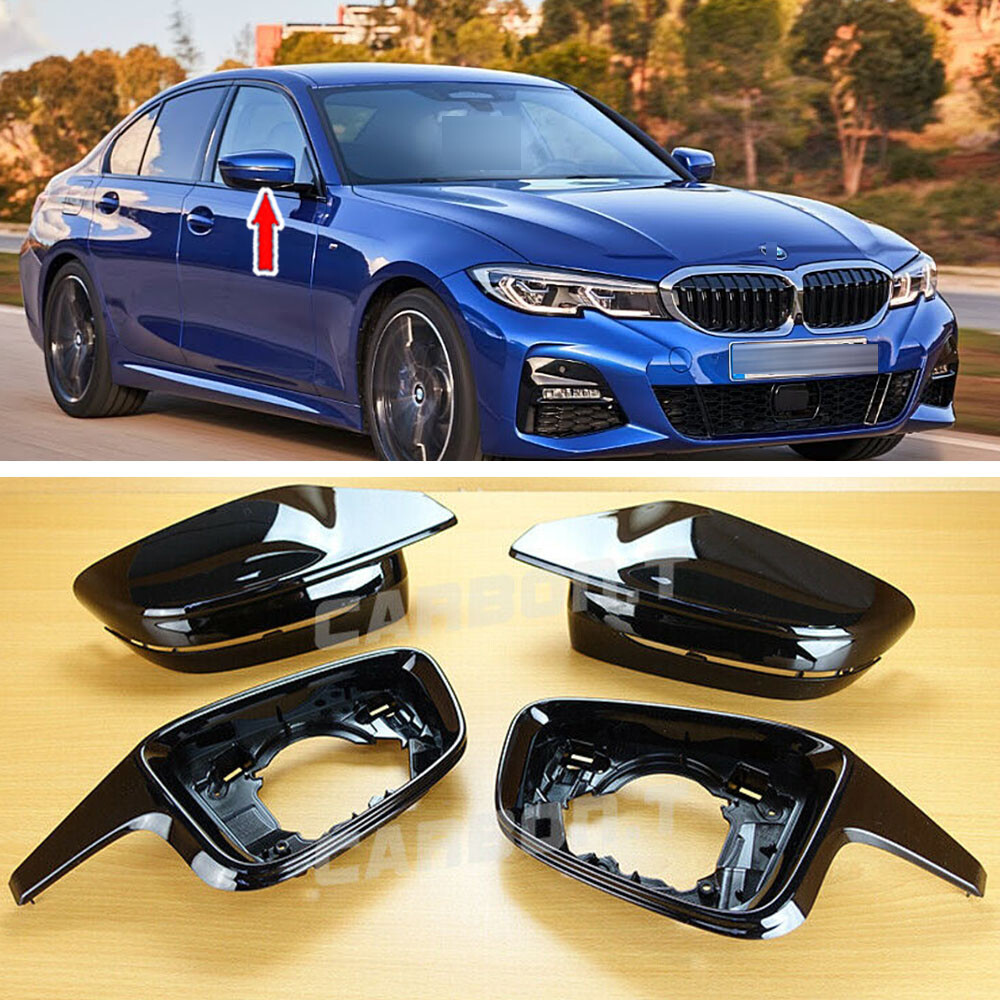 Kaufe Carbon Fiber Style Black Side Mirror cover for BMW 3 4 5 7 8 Series  G20 G21 G28 320d 330e 330i G30 G38 G11 G12 G15 G16 M4