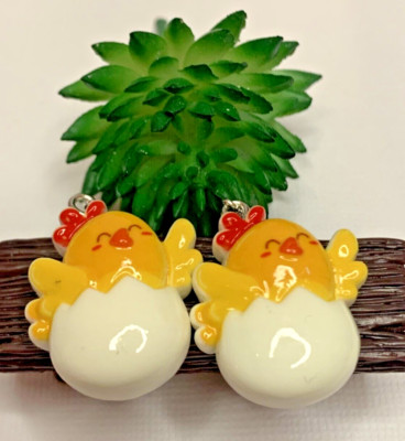 Chicken Earrings, Unique Earrings, Gift Idea, Chicken Jewelry, Easter Earrings