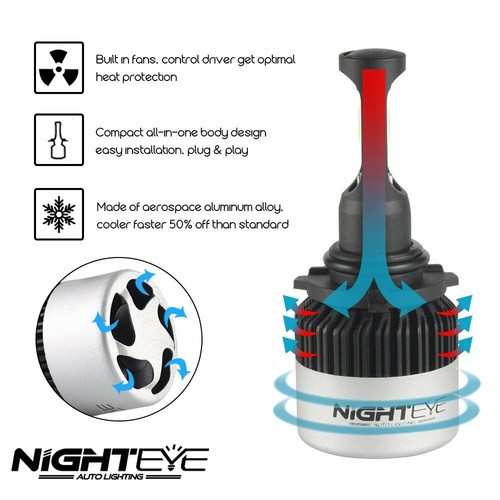 HB3 9005 NIGHTEYE LED KIT 72W 9000LM XENON WHITE HEADLIGHT FOGLIGHT COB LED KIT - Picture 5 of 8