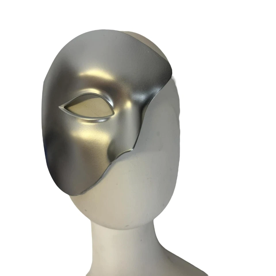 Half Face Phantom of The Opera Masquerade Venetian Mardi Gras Mask (Silver) - Image 3 of 3