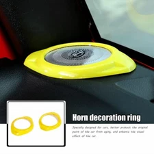 Yellow A-Pillar Horn Speaker Cover Trim Frame For Jeep Wrangler JK JKU 2015-2017