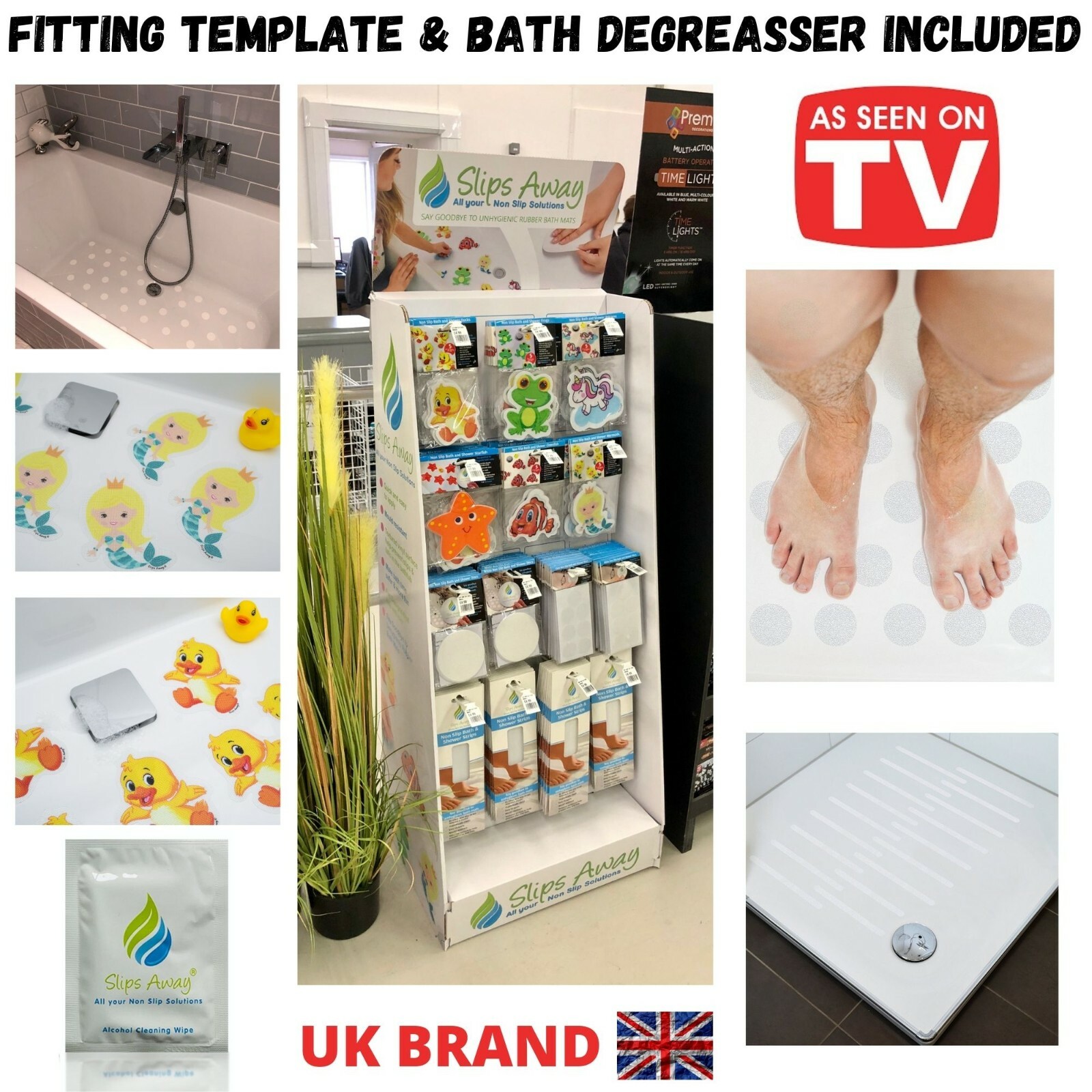 Non Slip Bath Mat Stickers Anti Skid Grip For Tub Shower Non Rubber for