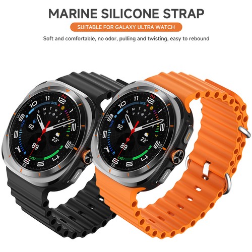 Ocean Silicone WristBand Strap for Samsung Galaxy Watch Ultra 47mm Solf Band - 第 10/19 張圖片
