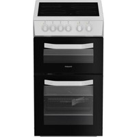 Hotpoint HTE5VCW 50cm Free Standing Electric Cooker with Ceramic Hob White A