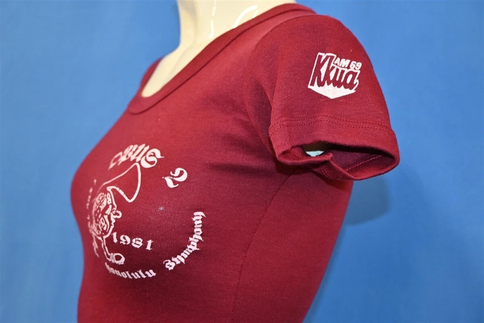 Camiseta vintage años 80 OPUS 2 RUN FOR THE HONOLULU SYMPHONY '81 KKUA 690 MUJER XS Foto 3 de 4