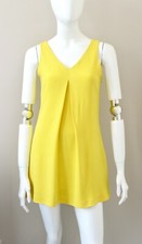 GIANNI VERSACE VERSUS yellow viscose sleeveless mini dress vintage IT44 UK10-12