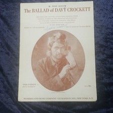 DISNEY 1954 Sheet Music THE BALLAD OF DAVY CROCKETT Fess Parker 20 Verses Vintag
