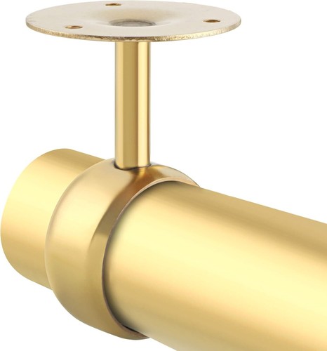 4er Pack 51 mm 2 Zoll Durchmesser Gold Finish Edelstahl Gardinenstangenhalter Halterung Wandmontage - Bild 3 von 7