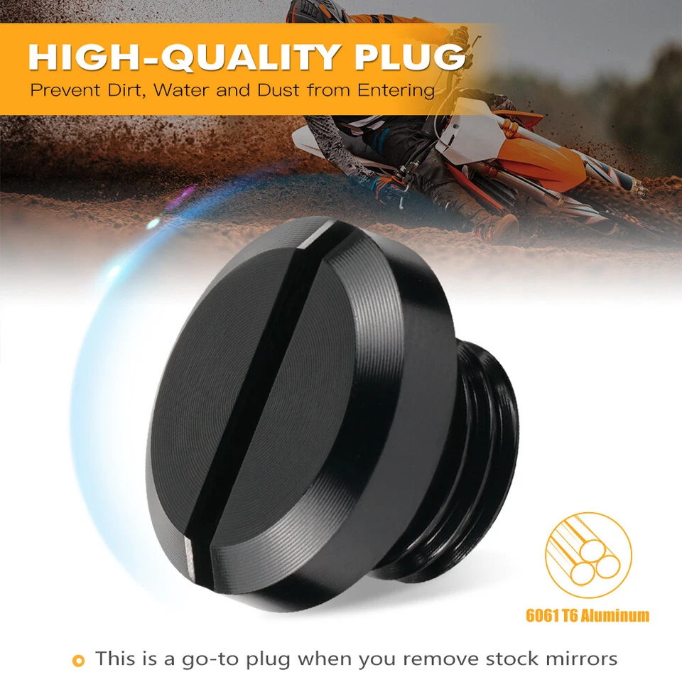 3Pcs For Yamaha MT-07 MT-09 MT-10 Motorcycle Mirror Hole Blanking Plugs / Caps - Image 3 of 4