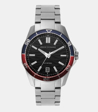 Armani Exchange Men's Watch Black Dial Silver Tone Date AX1955