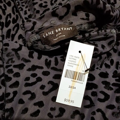 その他 D Nwt Lane Bryant Flocked Mesh Mock Neck Long Sleeve Top Size 22/24