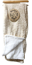 THANKFUL BLESSED GOLD,BEIGE SUNFLOWER SOFT PLUSH WHITE SHERPA THROW BLANKET