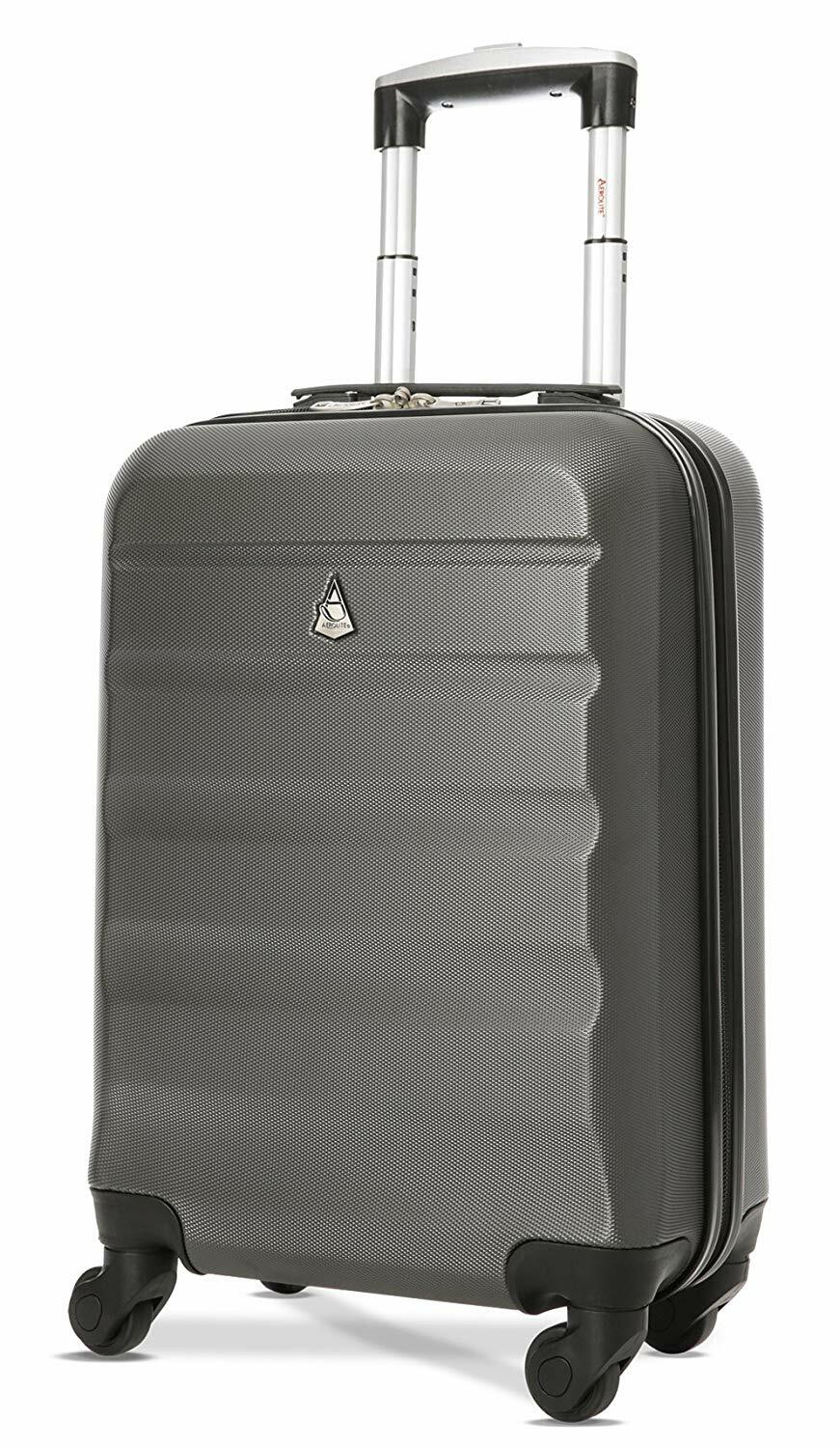 Aerolite 55x35x20cm Cabin Carry On Lightweight Hand Cabin Bag Suitcase Charcoal 5053277140455 eBay