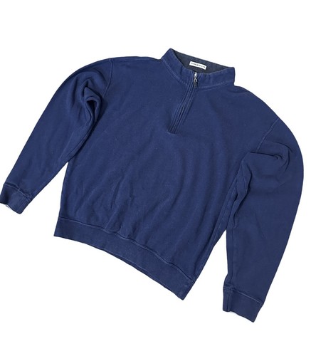 Peter Millar 1/4 Zip Pullover Mens Blue Crown Golf Sweater Sweatshirt Size Large - Picture 2 of 5