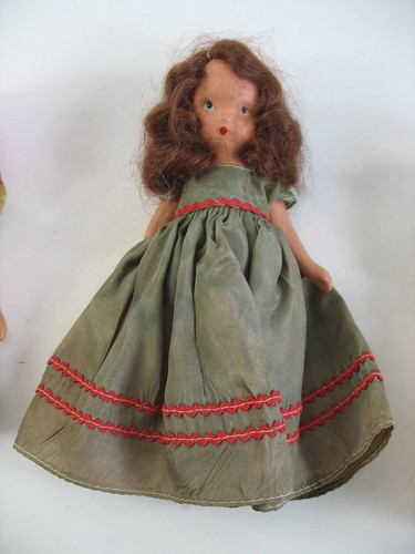 S/4 Nancy Ann Storybook bisque dolls Bride Bridesmaid Taffeta Floral - Picture 3 of 11