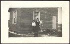 Teacher Hazel Murdoch & Wesley in Grainery RPPC - Winter 1916-17 Postcard