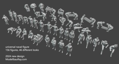 1:700, 1:350, 1:200 universal naval figure, Figuren, 156 figures, 2024 NewTool 9