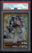 DREW WATERS ROOKIE 2017 Bowman Chrome GOLD REFRACTOR PSA 9 MINT Atlanta Braves
