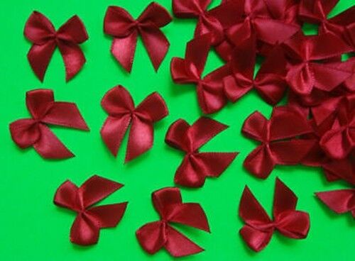Lots 50pcs Red Satin Ribbon Bows Christmas Appliques DIY-1-1/8" (W)-R0026R - Picture 1 of 4