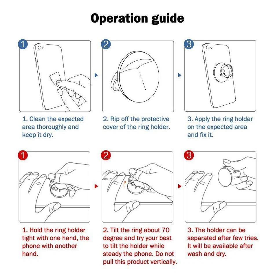 Finger Grip Ring Stand Phone Holder For iPhone Phone Tablet Rotating 360° UK - Image 3 of 4